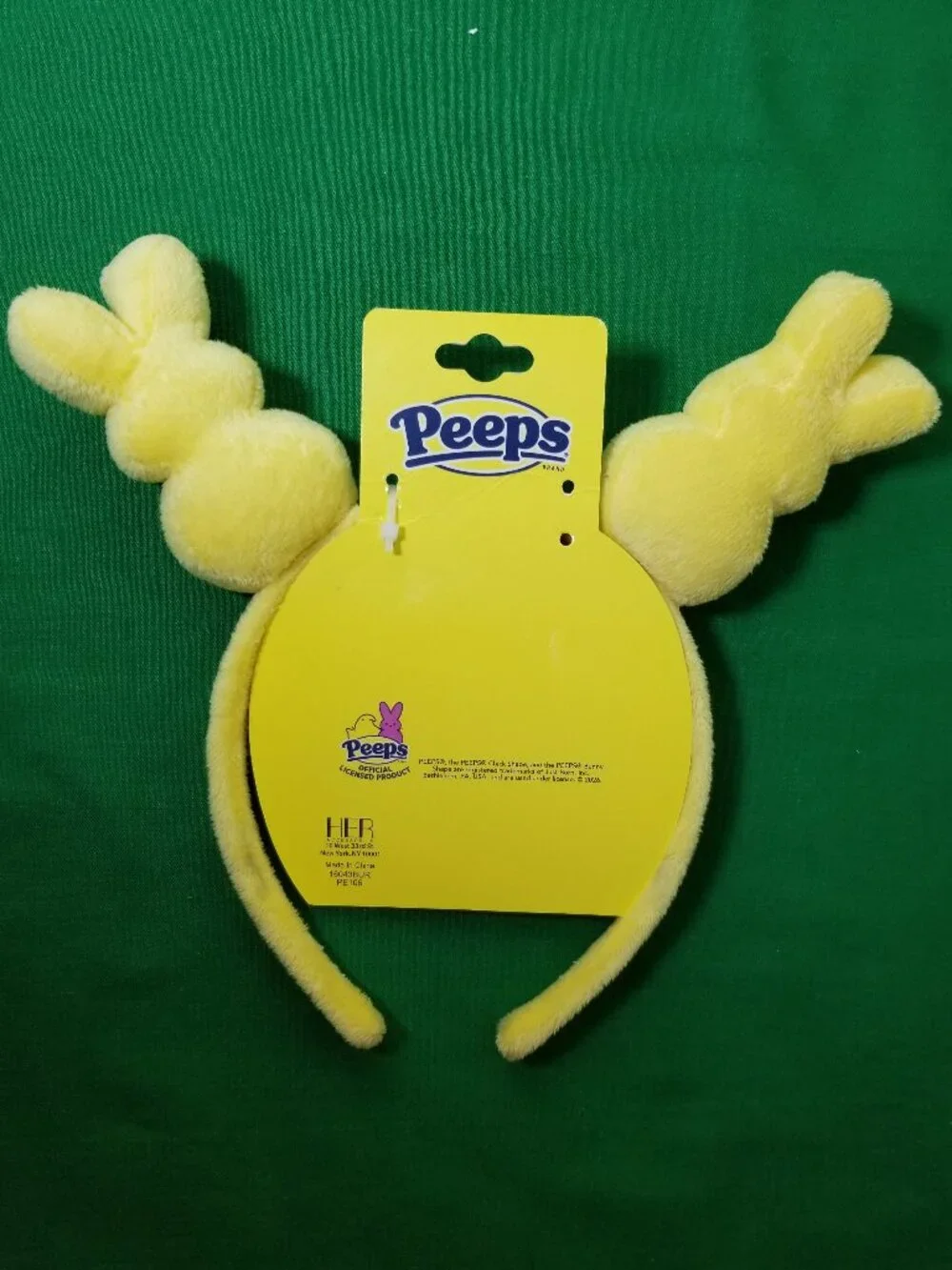 Peeps Bunny Headband Yellow Plush Easter Holiday Novelty NWT